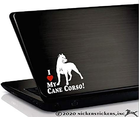 אני אוהב את CORSO CANE שלי | קצוץ | Nickerstickers® ויניל | מדבקות חלונות כלבים מאטיף איטלקי